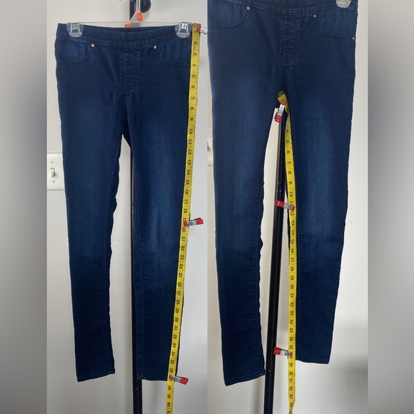 Pull-on dark wash elastic waist jeans denim stretchy jeggings skinny size 4 - Picture 10 of 10